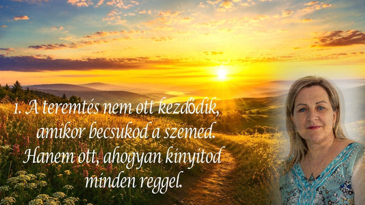 1. A teremtés nem ott kezdődik, amikor becsukod a szemed. Hanem ott, ahogyan kinyitod minden reggel.